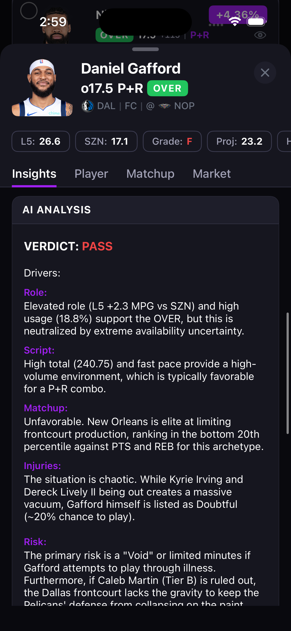 AI prop research analysis DumbMoneyPicks
